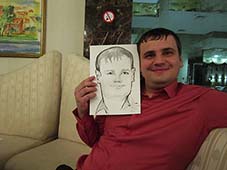 шарж гостя на свадьбе в Президент-Отеле