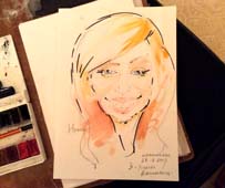 Шарж акварелью Ирины в 