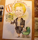 Изображение бабушки с коляской, шаржист Мишель, шаржист Михаил Шабалин, Минск