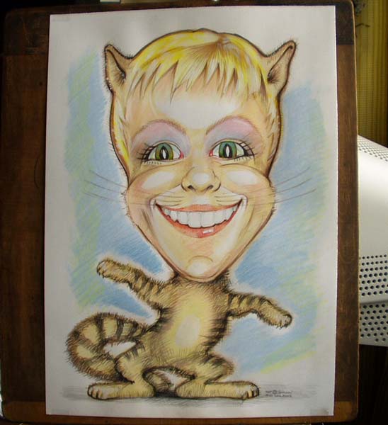 Образ симпатичной кошки,
        шаржист Мишель, шаржист Михаил Шабалин, Минск