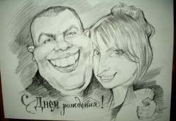 Шарж влюбленных, шаржист Мишель, шаржист Михаил Шабалин, Минск