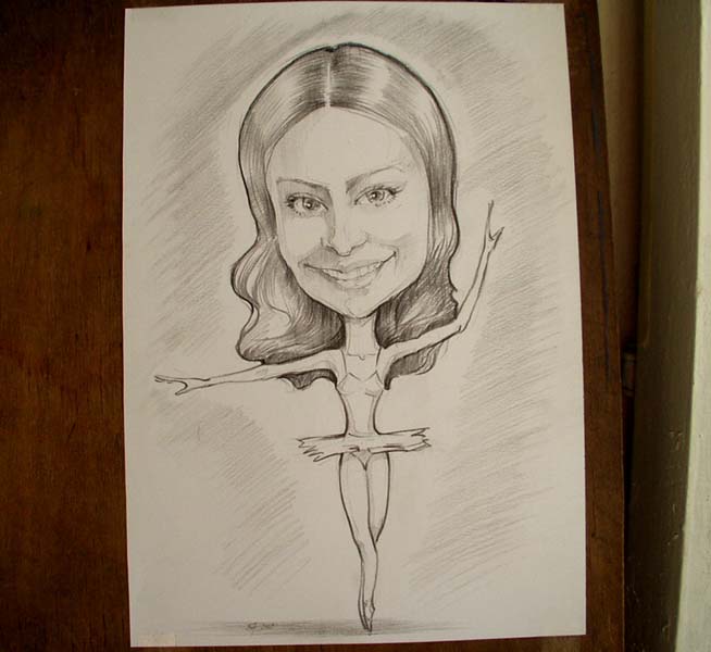 Девушка танцует в балете на 8 Марта,
        шаржист Мишель, шаржист Михаил Шабалин, Минск